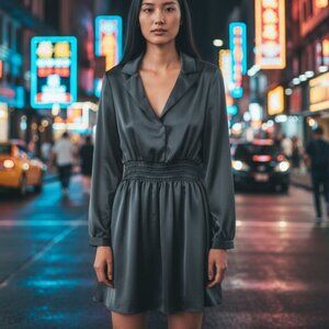 STEVE MADDEN Women Black Dress MEDIUM